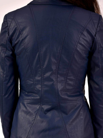 Blue eco leather jacket